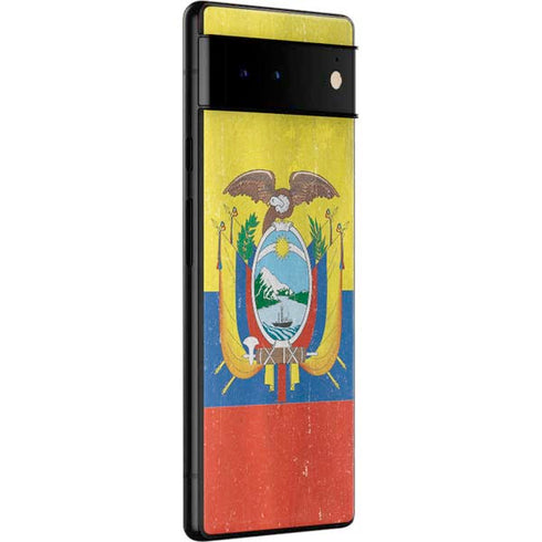 Ecuador Flag Distressed Google Pixel 6 Skin